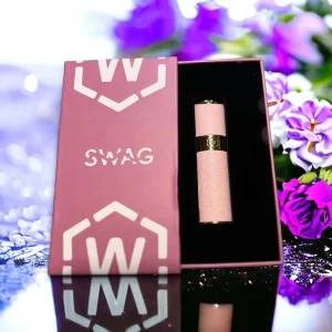 【6種顔色】SWAG 皮革主機一代電子霧化桿通用一代煙彈 - 皮革櫻花粉