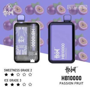 【16種口味】HEBAT喜貝10000口一次性拋棄式電子煙 - 百香果