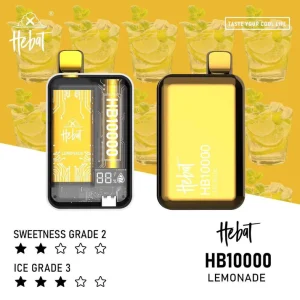 【16種口味】HEBAT喜貝10000口一次性拋棄式電子煙 - 檸檬氣泡