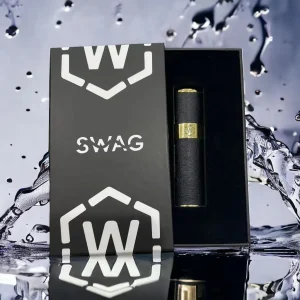【6種顔色】SWAG 皮革主機一代電子霧化桿通用一代煙彈 - 皮革黑